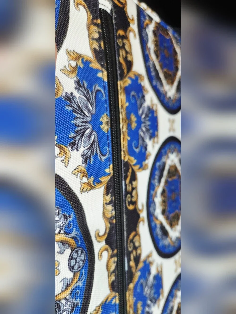 Blue and Gold Printed Women’s Laptop Pouch